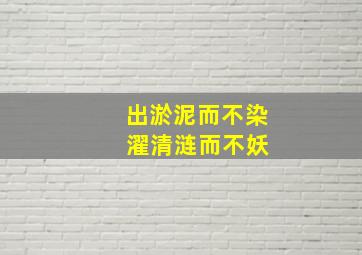 出淤泥而不染 濯清涟而不妖